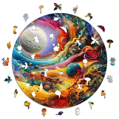 Iconic Puzzles – Powerful Moon, Fantasy, 100 % nachhaltiges Holzpuzzle, Geschenke für Kinder und Erwachsene, Größe S, 200 Teile