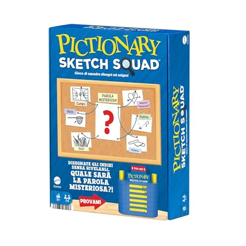 Offerta a tempo: Mattel Games - Pictionary Sketch Squad, gioco di squadra e disegno cooperativo, con lavagnette, pennarelli e porta indizi, 2-6 giocatori, giocattolo per adolescenti e adulti, 13+ anni, HXH41 - 39% da 26.99 € a 16.34 €