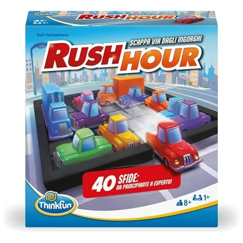 ThinkFun - Gra Rush Hour | Gry planszowe dla dzieci | 40 wyzwań | Chłopiec i dziewczynka + 8 lat | Pomysły na prezenty | Gry dla dzieci + 8 lat