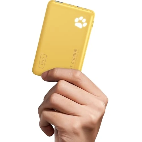 INIU Portable Charger, Ultra Slim 45W Fast Charging with Attached USB C Cable, 10000mAh Power Bank Battery Pack, Travel Essential Phone Powerbank for iPhone 17 16 Samsung S25 Google, Beige