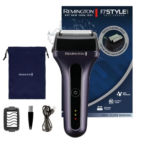 Offre limitée : Remington Rasoir à grille électrique F7 (3 grilles flexibles de rasage pour poils longs et courts, rasage rapide et doux, humide et sec, 100% étanche, tondeuse précision, batterie lithium) F7000 de 81.04 € à 81.04 € (0.0% de remise)