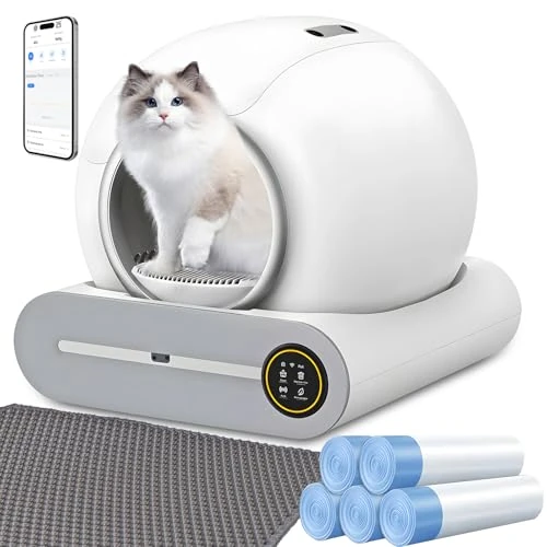 Limited-time offer: XQDKoon Electric Litter Boxes Self Cleaning with Odor Control, Safety Protection, APP Control, Odor Removal, 65L +9L Auto Litter Box with 2 Roll Garbage Bags from 239.99 £ to 239.99 £ (save 0.00%)