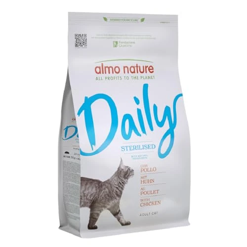 Almo Nature Daily Sterilised - Droogvoer voor Gesteriliseerde Katten - Kip - Zak 1,2 kg