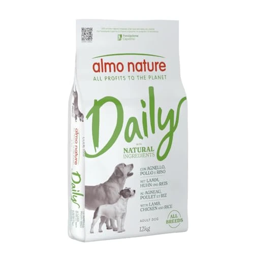 Almo Nature Daily All Breeds Trockenfutter für Erwachsene Katzen mit Lamm, Huhn und Reis – 12 kg Sack