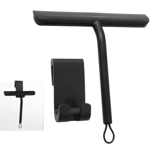 Oferta limitada: Vinabo rasqueta limpiacristales Ducha,Limpia Cristales mamparas Ducha, Limpia mamparas con Soporte para Ducha, baño, Azulejos, Espejos, Ventanas (21 cm, Negro) de 10.99 EUR a 9.34 EUR (ahorro 15%)