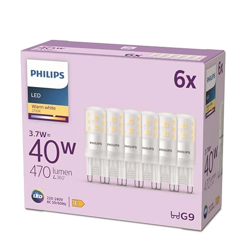 Tijdelijke aanbieding: Philips LED Capsule - 40 W - G9 - Warmwit licht - 6 stuks van 22.99 EUR naar 22.99 EUR (korting 0%)