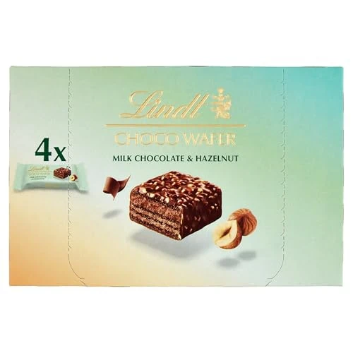 Offerta a tempo: Lindt Choco Wafer Nocciola, 4 pacchetti incartati di wafer al cioccolato e nocciola, formato 120g - 28% da 5.29 € a 3.79 €