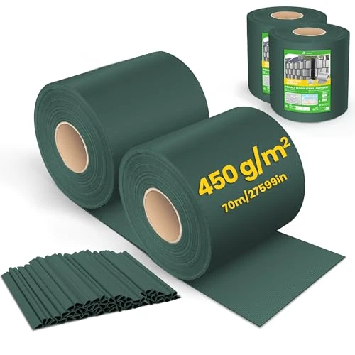 Offerta a tempo: VOUNOT® Telo Frangivista in PVC per Recinzione Giardino, 19cm x 140m, 450 g/m², Strisce per Protezione della Privacy, Rotolo Frangivista con Clips di Fissaggio, Verde - 0.00% da 69.99 € a 69.99 €