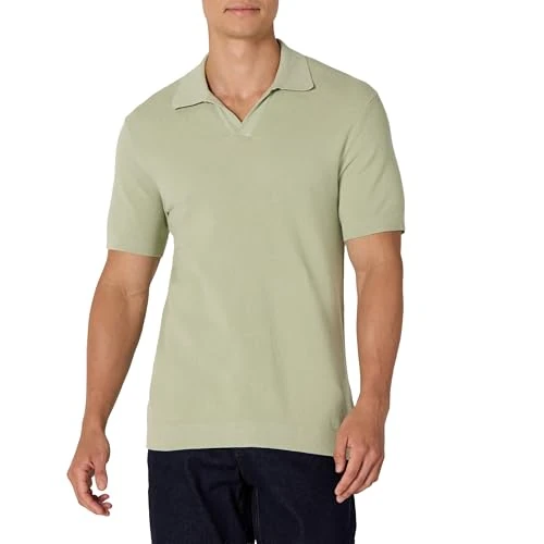 Amazon Essentials Polo en Tricot à Manches Courtes pour Homme, Coupe Classique, Vert Sauge, Taille S