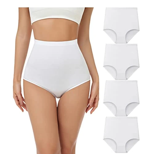 Limited offer: wirarpa Women's Underwear Cotton Super High Waisted Briefs Stretch Full Coverage Panties 4 Pack from 11.94 EUR to 11.94 EUR (save 0%)