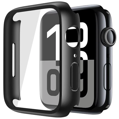 Offerta a tempo: Misxi 2 Pezzi PC Cover Protezione con Vetro Temperato per Apple Watch Serie 11/10 46mm, Custodia Ultra-sottile Anti-caduta Resistente ai Graffi per iWatch, Nero Opaco - 0.00% da 10.99 € a 10.99 €