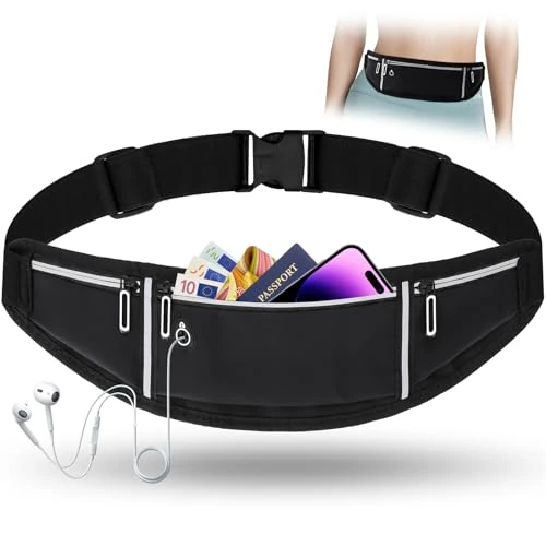 Alyvisun Laufgürtel für Handy, Bauchtasche für Herren Damen Verstellbarer Handytasche Joggen Lauftasche Jogging Gürteltasche Running Belt Sport Gürtel Hüfttasche Fitness Geldgürtel für Mobiltelefone