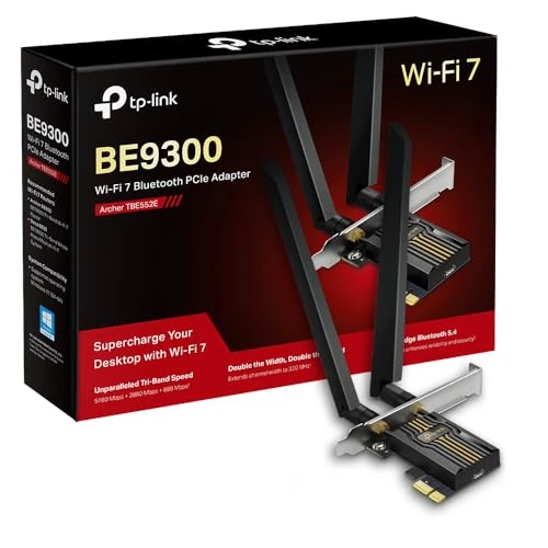 Offerta a tempo: TP-Link Archer TBE552E PCIe Scheda WiFi BE9300Mbps WiFi 7, Scheda Bluetooth 5.4, WPA3, MU-MIMO, OFDMA, Scheda WiFi PC Fisso, Supporta Windows 11 - 33% da 89.99 € a 59.99 €