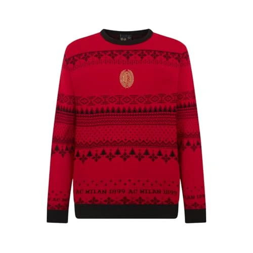 Offerta a tempo: AC Milan Maglione di Natale 2024, Fantasia Natalizia in Morbido e Comodo Cotone, Prodotto Ufficiale Unisex, XS - 51% da 48.00 € a 23.62 €