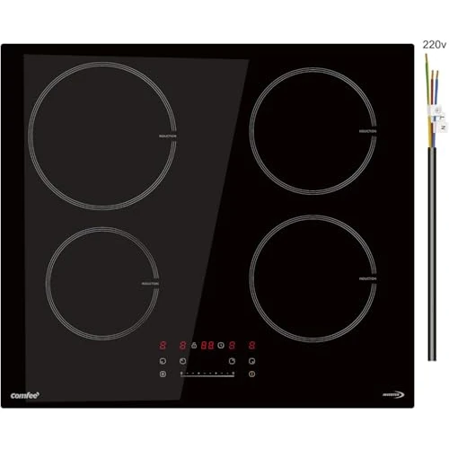 COMFEE CIH741F238K0 Inductiekookplaat, 7200 W, met 4 branders, 9 standen, 20% vergroot verwarmingsoppervlak, met boost-functie, touch-bediening, kinderbeveiliging
