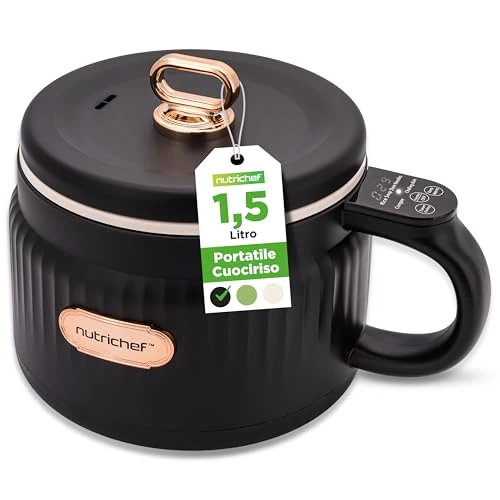 Oferta limitowana: NutriChef 1.6 QT Elektryczny Garnek Do Ryżu & Maker Obiadów Przenośny | Wielofunkcyjny & Ceramika Antypoślizgowa | Panel Cyfrowy | 6 Funkcji Gotowania: Ryż, Zupa, Gulasz, Owsianka & Więcej | Czarny z 149.99 zł na 149.99 zł (oszczędź 0.0