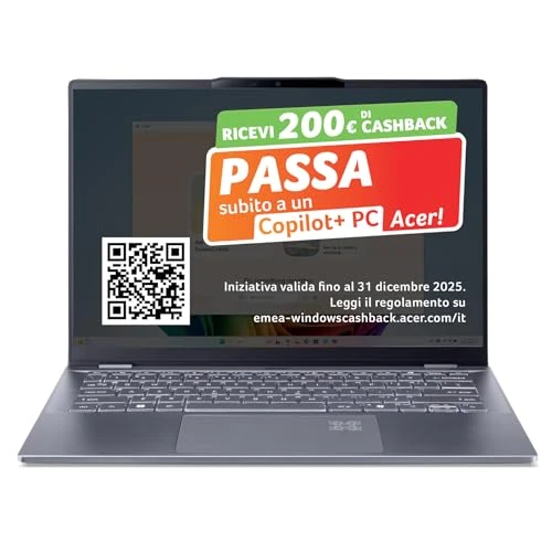 acer Swift 14 AI Laptop | 14" WUXGA OLED Display | Intel Core Ultra 7-258V | 32GB RAM | 1024GB SSD | Copilot+ PC | Windows 11 | QWERTY | Laptop IA, Intel Core Ultra 7 258V, 14"