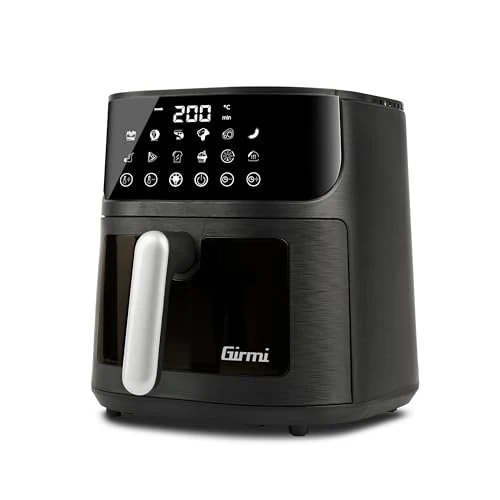 Oferta limitowana: Girmi FG78 Frytkownica powietrzna z oknem Ecofrit Black, 6 litrów, 12 programów, 1500 W, wyświetlacz cyfrowy, oświetlenie wewnętrzne, nieprzywierająca taca, książka kucharska, z 382.08 zł na 382.08 zł (oszczędź 0.00%)