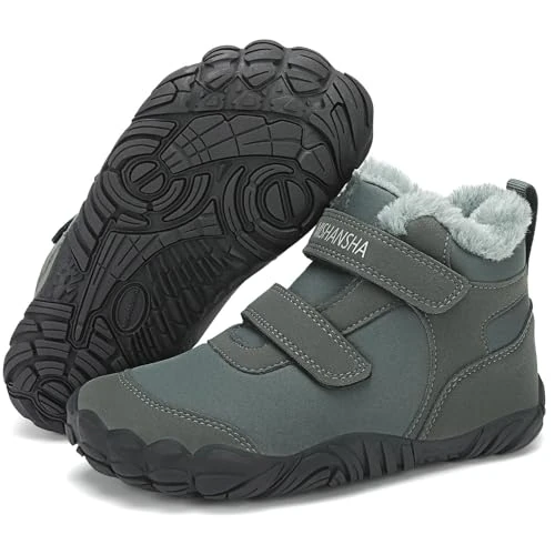 Oferta limitada: Mishansha Barefoot Botas de Nieve Niño Calzado Descalzos Zapatos Niña Cómodas y Lígeras con Forrados Botines de Invierno Gris 34 EU de 39.99 EUR a 19.99 EUR (ahorro 50%)
