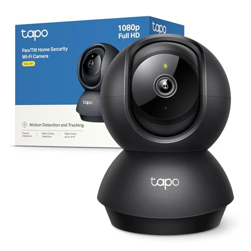 Tapo C201 360° WiFi Indoor Surveillance Camera, 1080P Night Vision, Motion Detection, Two-Way Audio, Compatible with Alexa and Google Assistant, for Baby/Pets