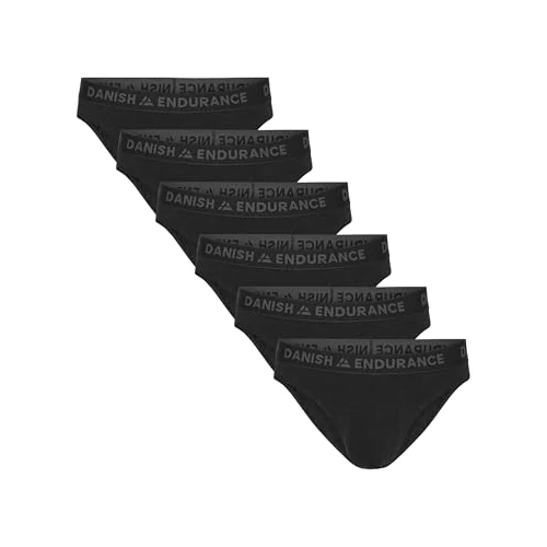 DANISH ENDURANCE 6er Pack Herren Bambus Slips, Klassischer Slip, Unterwäsche, Weich, Mit Stretch, Ohne Etikett Schwarz 3XL