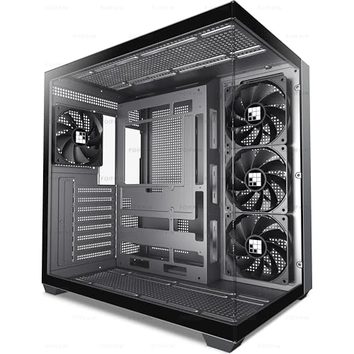 Offerta a tempo: FOIFKIN F300 Case PC ATX con 4 ventole non-RGB, Case PC Gaming, Case computer mid-tower con vetro panoramico, Case ATX nero, Supporto radiatore 360 mm, Type-C, Alto flusso d'aria (Nero, F300) - 35% da 99.00 € a 64.30 €