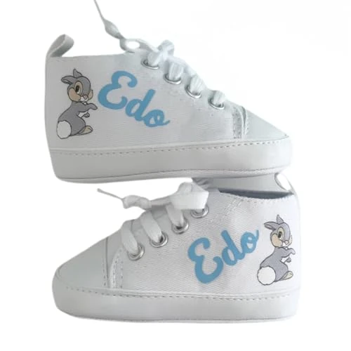 Scarpine Neonato, Scarpette Personalizzate con Nome, Scarpe da Culla con Stampa (Tamburino, 3-6 mesi)