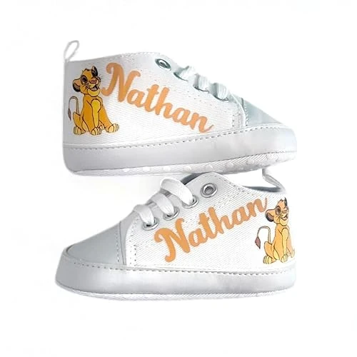 Offerta a tempo: Scarpine Neonato, Scarpette Personalizzate con Nome, Scarpe da Culla con Stampa (Simba 2, 6-9 mesi) - 0% da 15.99 € a 15.99 €