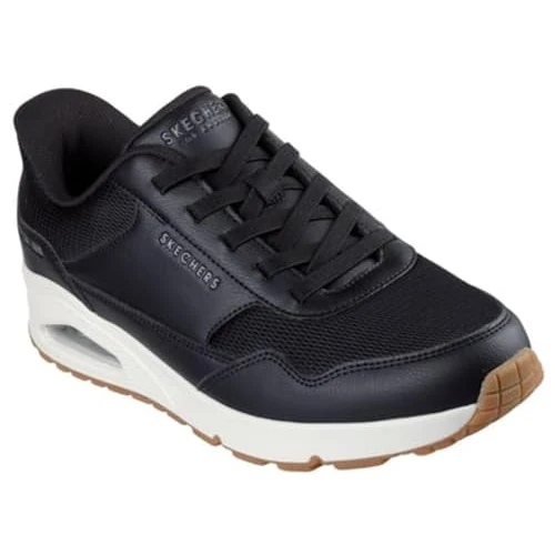 Zeitlich begrenztes Angebot: Skechers Herren Uno Banksia Slip-InTurnschuhe, Black Duraleather / Mesh, 45.5 EU von 94.95 € auf 72.90 € (23% Rabatt)