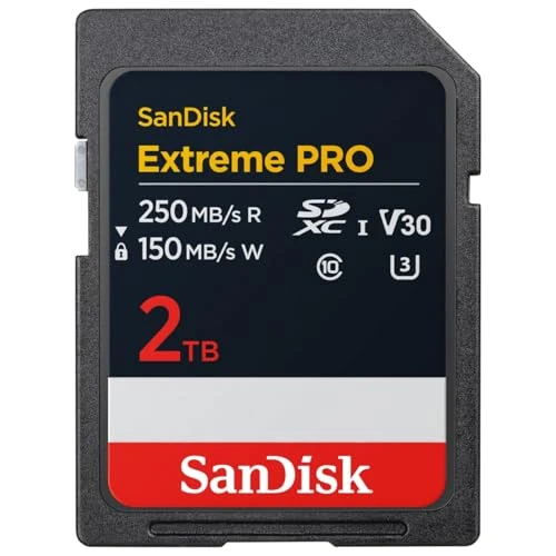 Oferta limitada: SanDisk 2TB Extreme Pro Tarjeta SD, SDXC, SD Card 4k UHD, UHS-I, V30, hasta 250 MB/s, SanDisk QuickFlow Technology, Software de recuperación de Datos RescuePRO Deluxe, Class 10, U3 de 721.99 € a 515.00 € (ahorro 29%)