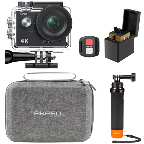 Offre limitée : AKASO EK7000 Caméra Sport Kit de Poignée Flottant - Comprend 4K 30FPS EK7000 Action Camera, Poignée Flottant Etanche pour Camera Sport, Sac de Rangement, 2 Batteries et Plus de 76.49 € à 89.99 € (-17.65% de remise)