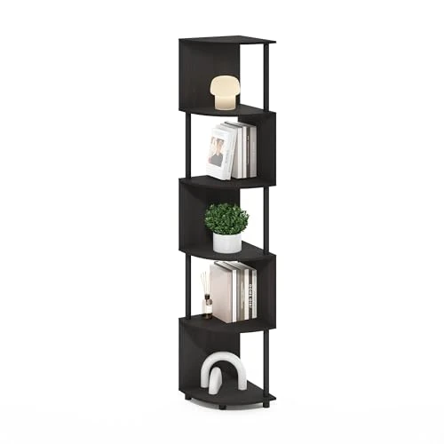 Offerta a tempo: Furinno ECON scaffale angolare, a 5 ripiani libreria angolare, scaffali contenitivi a zigzag, scaffale espositivo, libreria, per organizzazione e contenimento, soggiorno, ufficio domestico, Espresso - 0.00% da 76.99 € a 76.99 €