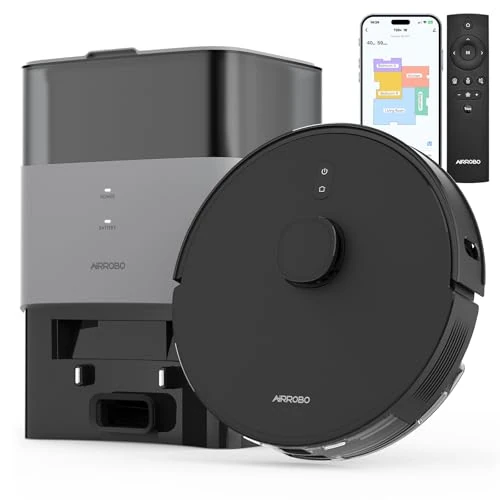 FIXR Robotstofzuiger met dweilfunctie, 3,5 l stofzuiger robot met afzuigstation, 180 minuten looptijd, LiDAR navigatie, app-besturing