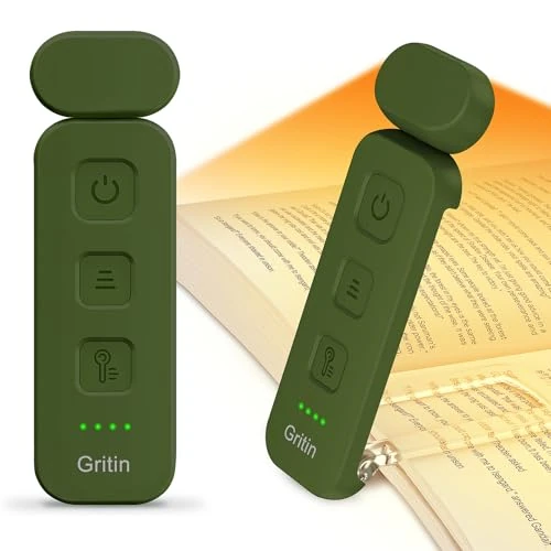 Gritin Luz de Lectura, Lampara de Lectura con Pinzas Recargable, 7 LEDs &3 Modos de Color &5 Niveles de Brillo Regulables, Batería de Larga Duración, Compacta y Portátil lampara libro