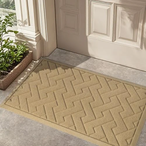 Oferta limitada: LEKEEPGO Felpudo Entrada Casa, Alfombra Entrada Casa Absorbente, Alfombra Exterior para Puerta Atrapapolvo a la Suciedad, Alfombrilla Antideslizante de la casa, 43 x 75 cm, Beige de 29.99 EUR a 23.99 EUR (ahorro 20%)