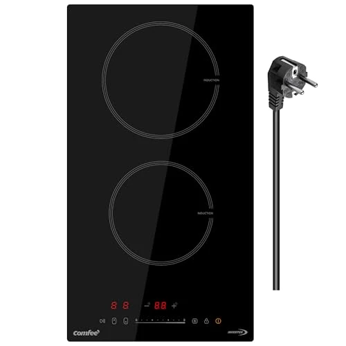 Comfee' CIH351D257K0 Built-In Induction Cooking Hob with 2 Cooking Zones, 9 Power Levels, 20% Larger Heating Surface with Boost Function, Touch Control