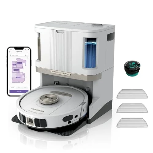 Offre limitée : Shark PowerDetect Aspirateur Robot Laveur avec Base autovideuse et nettoyante de 60 Jours – Navigation 3D LiDAR – Wi-FI/App – 3 tampons Anti-microbiens, 1 Cartouche Anti-odeurs et 2 brosses – Blanc de 703.09 EUR à 449.98 EUR (remise 36%)