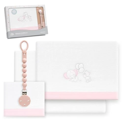 Tijdelijke aanbieding: Interbaby Beddengoedset voor kinderbed, 60 x 120 cm, 100% polyester, warm, inclusief hoeslaken, dekbedovertrek en kussensloop, ideaal voor de winter, olifantenballon, hart, wit/roze van 25.52 € naar 25.52 € (0.00% korting)