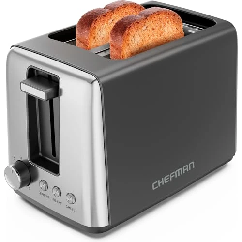 Tijdelijke aanbieding: Chefman Broodrooster 2 sneetjes, 7 bruiningsniveaus, uitneembare kruimellade, voor dik brood en bagel, ontdooien, afbreken, perfect als broodrooster grill, zwart van 26.26 EUR naar 26.26 EUR (korting 0%)