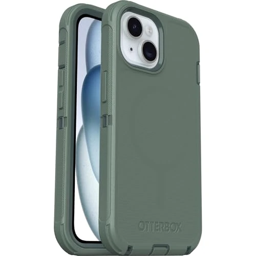 Otterbox Defender Series MagSafe Funda para iPhone 17e, 16e, 15, 14, 13, a Prueba de Golpes, a Prueba de caídas, Resistente,Funda Protectora, Testada 7X con estándares Militares anticaídas, Verde