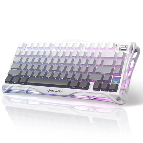 Oferta limitada: GravaStar Mercury Teclado mecánico Gaming 75 % con Bluetooth 5.0/2.4G/USB-C, Teclado inalámbrico RGB de Tres Modos, con interruptores Intercambiables, PC/Mac/Xbox (Blanco Degradado, K1) de 139.95 EUR a 139.95 EUR (ahorro 0%)