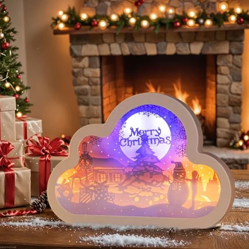 Tijdelijke aanbieding: Aslanka Tafellamp Spiegel Vrolijk Kerst Wolk Nachtlampje USB Tafellamp Slaapkamer Decoratie Kerstcadeau van 12.99 EUR naar 10.39 EUR (korting 20%)