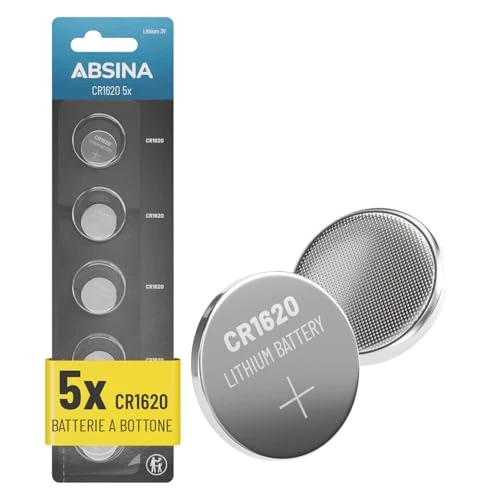 Offerta a tempo: ABSINA Batteria CR1620 3V a bottone - 44% da 8.99 € a 4.99 €