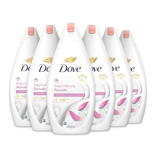 Dove Gel de Ducha Florido Dermo Natural Hidratante Flores de Loto y Frutos Rojos Crema Hidratante 1/4 Dermatológicamente Probado Baño de Espuma para Mujer y Hombre, Botella 100% Reciclada