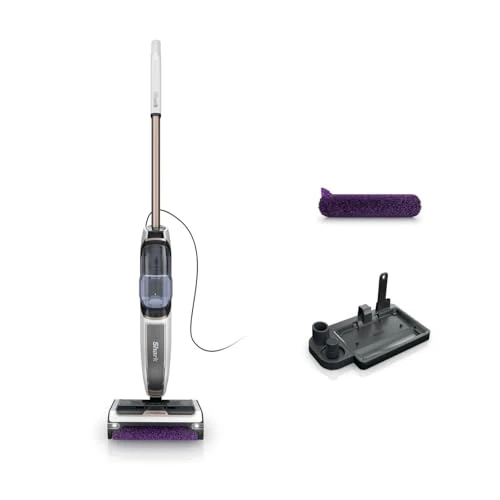 Shark SteamPickUp 3-in-1 Steam Mop for Hard Floors, Chemical Free, Cleans & Separates Wet & Dry Dirt, 420ml Content, Inc. Extra Brush Roll, Storage Station & Brush Roll Holder, White SD200EU