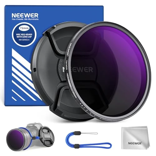 Oferta limitada: NEEWER 72mm Filtro ND Variable ND2-400 (1-9 Paradas) con Tapa de Lente, Cordón, Paño de Limpieza, Ajuste Preciso de Densidad Neutra, Vidrio Optico Multicapa Resistente a Huellas Dactilares y Rayones de 33.49 € a 33.49 € (ahorro 0.00%)