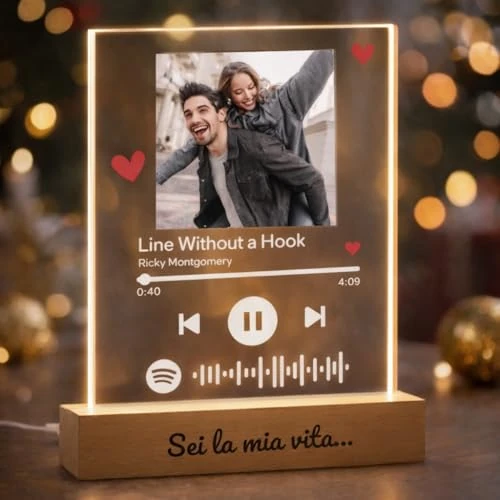 Offerta a tempo: SBUGATTA |Targa Personalizzata Spotify Con Foto | glass personalizzato|Pensiero per Lei|Regalo San Valentino |Regali Anniversario Per Lui e Lei |lampada personalizzata|Regalo Fidanzata - 0.00% da 19.90 € a 19.90 €