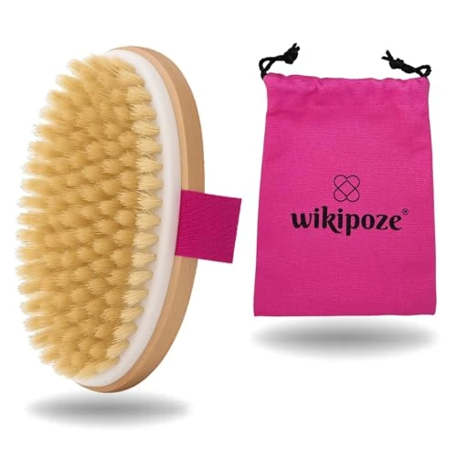 WIKIPOZE Natural Wood Dry Scrub Brush - Exfoliation and Prevention of Ingrown Hair - Ideal with Brazilian Pearl Wax