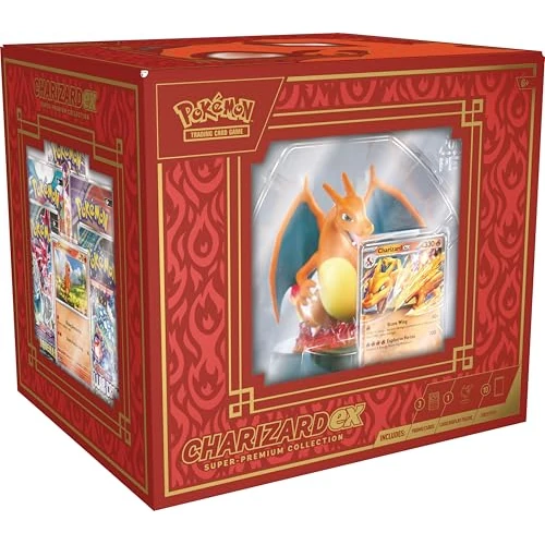 Pokémon TCG: Charizard ex Super-Premium Collection (3 Foil Promo Cards, 1 Card-Display Figure & 10 Booster Packs)