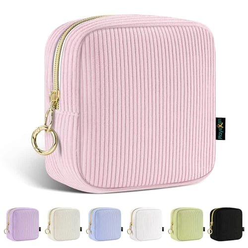 Offerta a tempo: Piccola Pochette Donna Trousse Trucchi Piccolo Beauty Case da Viaggio per Cosmetici Organizer Trousse da Borsetta Ragazza Portatile per Mini Accessori in Velluto a Coste per Amica Compleanno(Rosa) - 20% da 7.99 € a 6.39 €